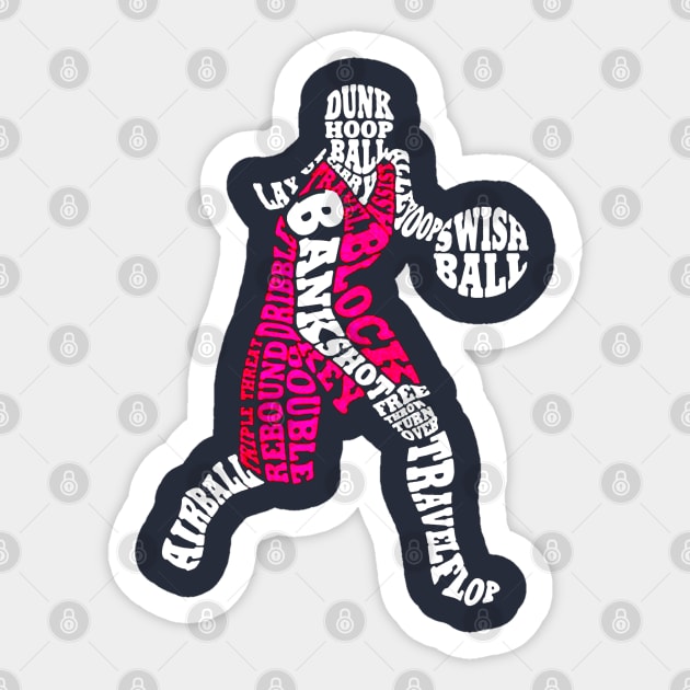 Girls Basketball Player Typography Sticker by fadetsunset